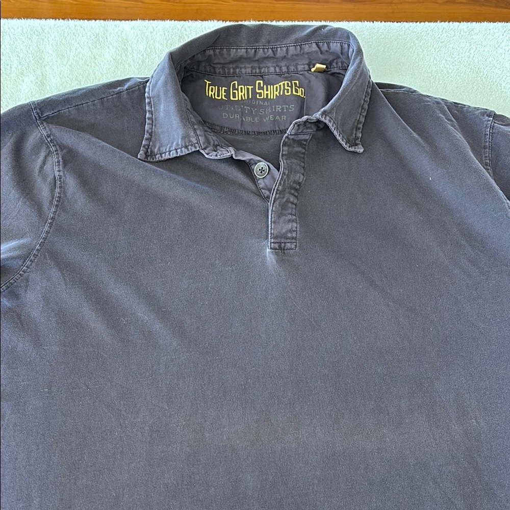 True Grit Gray Polo Shirt Soft Cotton Blend